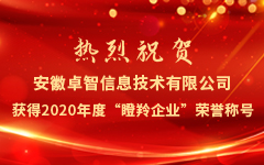 热烈：匕不栈寤嵝畔⒓际跤邢薰净竦2020年度“瞪羚企业”荣誉称号